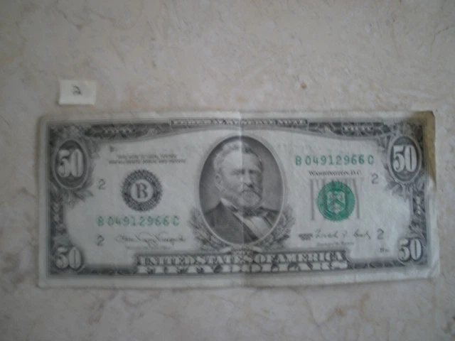 1990 $50 Fifty Dollar Bill repeat numbers Rare US Federal Reserve Note Vintage