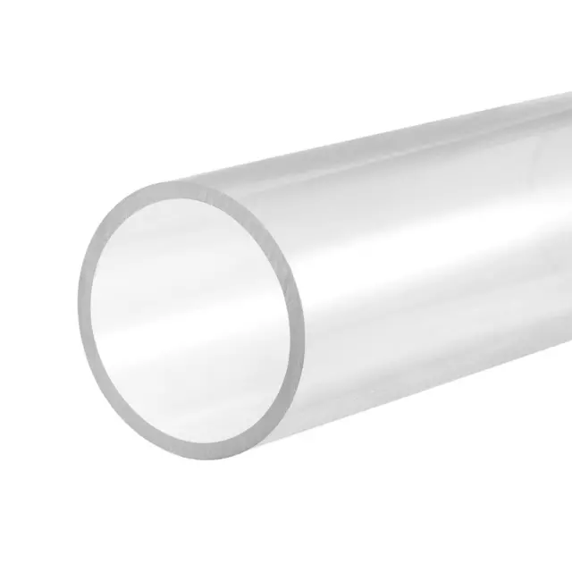 PVC Rigid Round Pipe 55mm ID 63mm OD 0.2m Transparent High Transparency