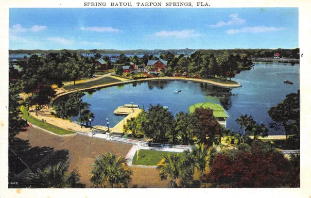 Tarpon Springs Florida 1920-30s Postcard Spring Bayou