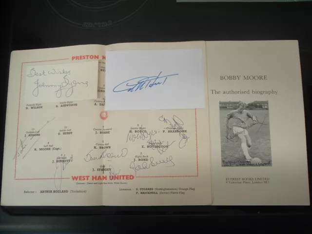 Preston North End V West Ham 1964 Fa Cup Final - All 11 Signatures - Bobby Moore