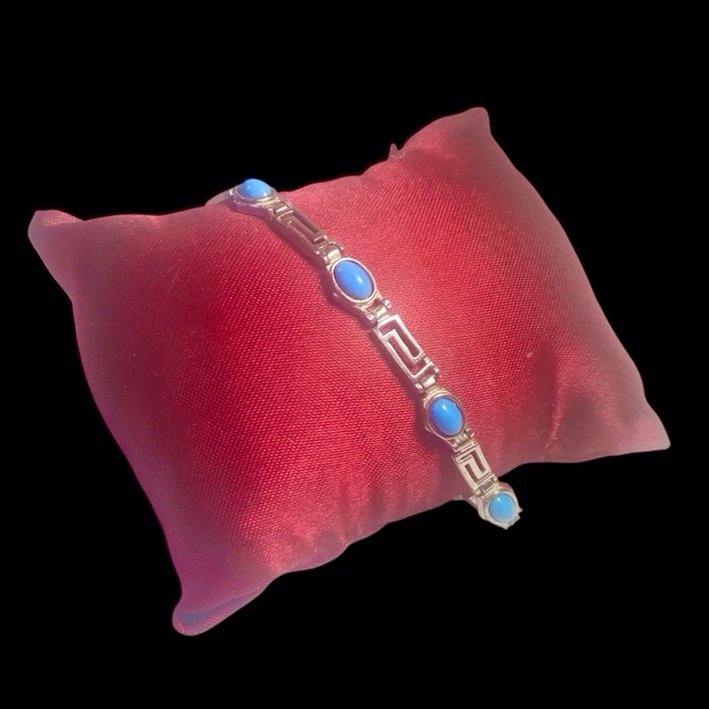 Bracelet Ancien Afrique Du Nord à Cabochons Roses - Métal Argenté