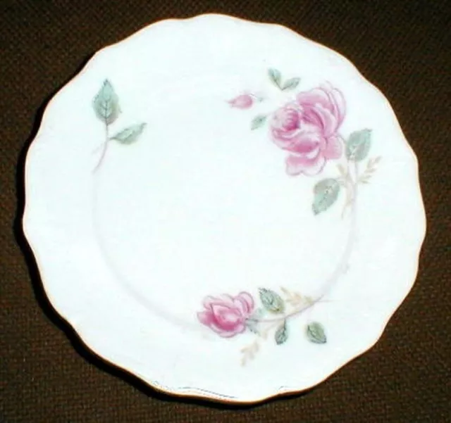 4 Forest China MOONGLOW Pink Rose 5-3/4" Bread Butter Plates_ Set of FOUR