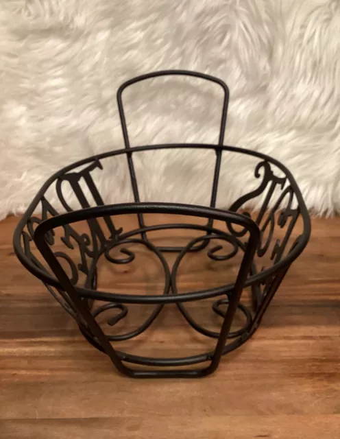 2010 Longaberger Halloween Candy Corn Treats Basket with Wrought Iron Stand 3