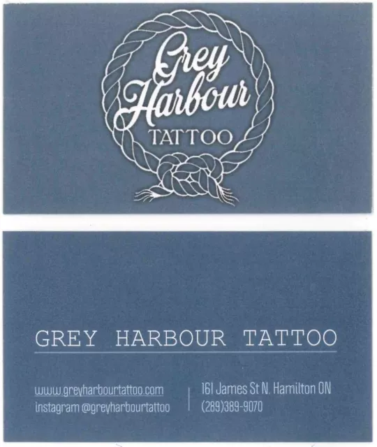 Business Card:  Grey Harbour Tattoo (Hamilton, ON Canada)