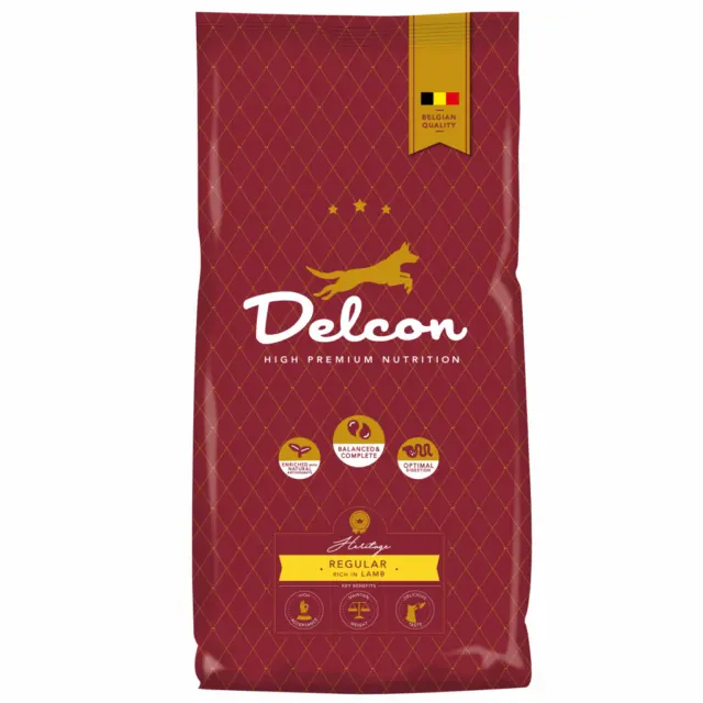 Delcon Comida para perros adultos REGULAR con cordero, razas grandes \/ 3 kg
