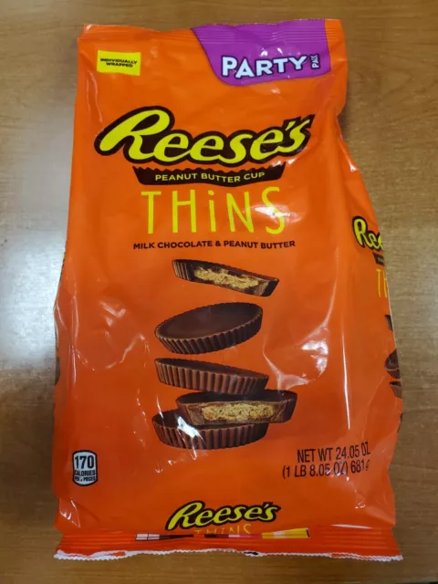 REESE'S MILK CHOCOLATE Peanut Butter Cups Thins 24.05 oz Exp 4/30/24 ...