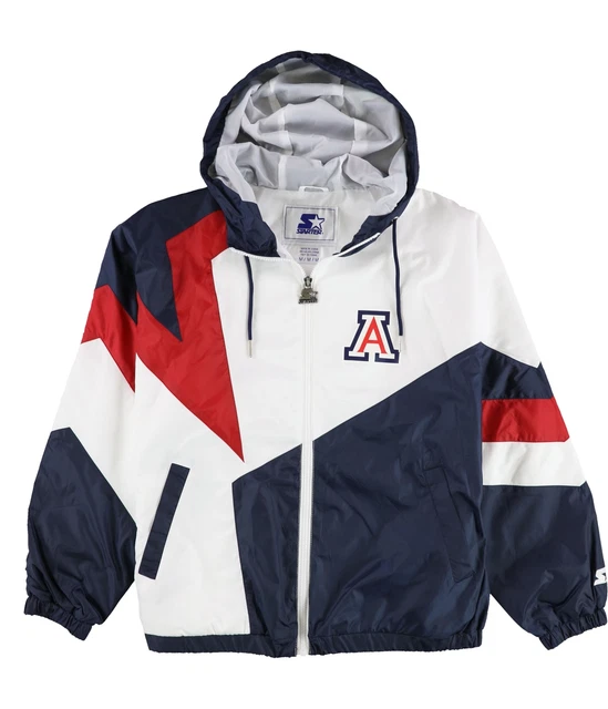 STARTER Womens University of Arizona Windbreaker Jacket, White, Medium