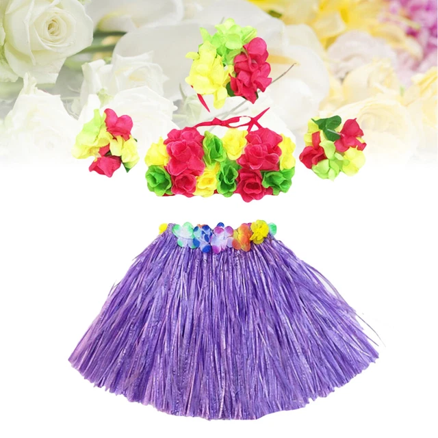 5 Pcs Jupe Hula Hawaii En De Tropicale Costume Robe Jupes D' Banquet