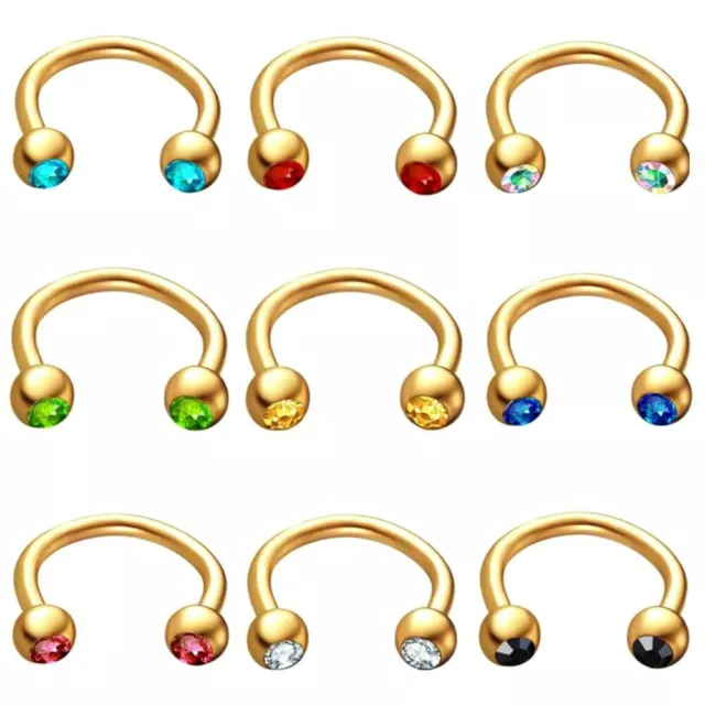 Hufeisen Piercing Gold Septum Tragus Nasenpiercing Ring Nase Lippen Kugel Klar