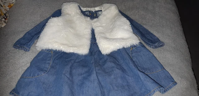 Girls clothes bundle 3-6 months; Cream Faux fur gilet Disney Next Kyle/Deena VGC