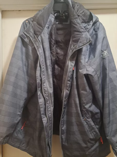 ZeroXposur Woman's Gray Plaid Jacket Detachable Hoodie Removable Lining Sz 1X