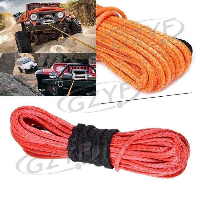 1/4" x 50 FT Synthetic Winch Rope Line Cable 8200 LB Capacity ATV UTV w/ Sheath