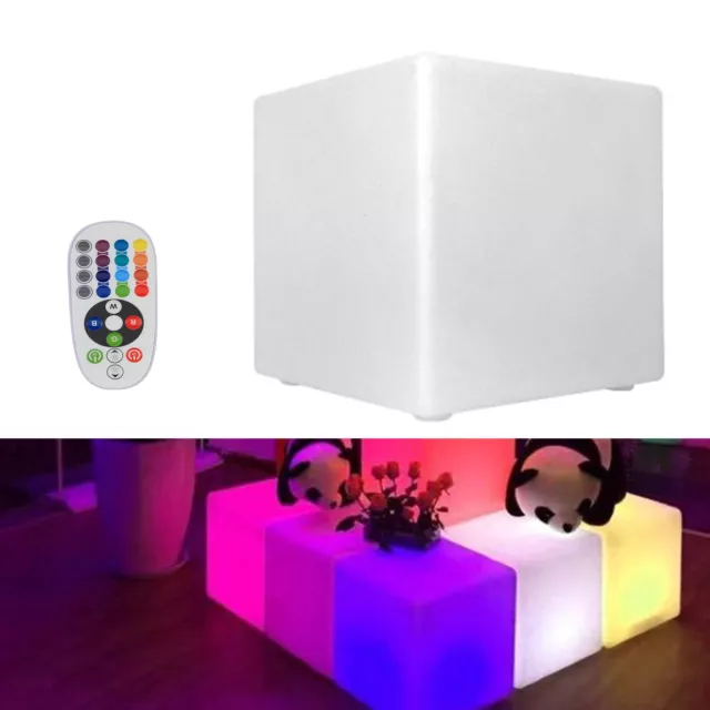 Leuchtwürfel Hocker Sitzwürfel 16 RGB LED Einstellbare Lichtfarben Stuhl Sitz