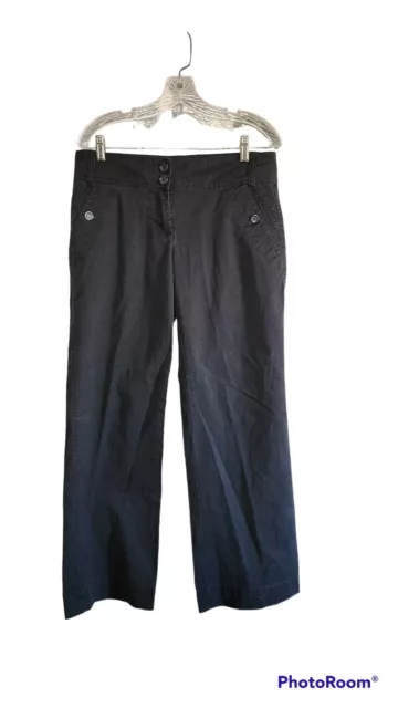 New York & Company Sz 8 Curvy Bootcut Jeans Women's  Black Mid Rise Cotton 34x31