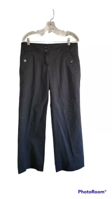 Pantalones de mezclilla para mujer New York & Company talla 8 con curvas corte bota negros de altura media algodón 34x31