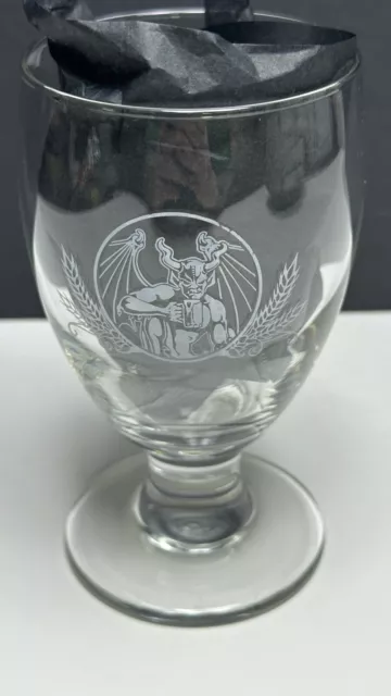 Stone Brewery Gargoyle Logo Beer Glasses Clear Tulip Stem Goblet, Home Barware