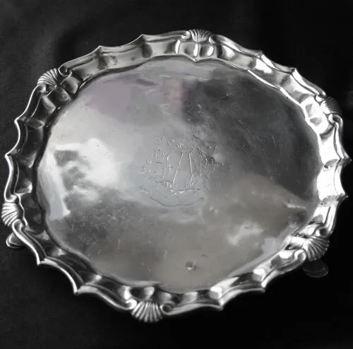 Antique STERLING 19c Footed Salver