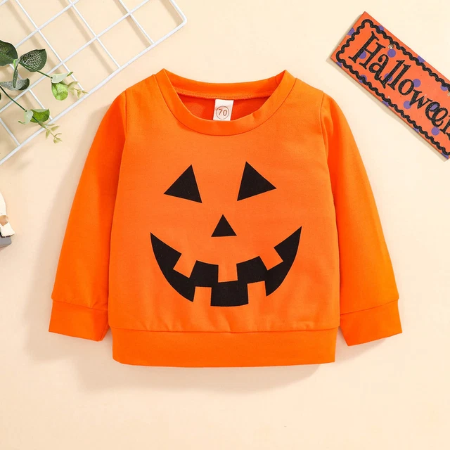 Toddler Boys Girls Winter Long Sleeve Tops Sweatshirt Clothes Halloween Pumpkins