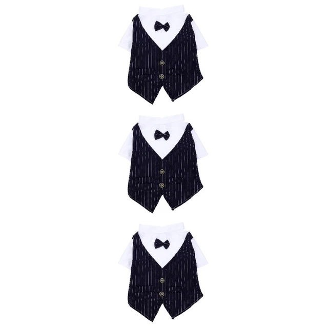 Gilet per cane 3 pezzi ornamento per animali domestici tuta per animali domestici ragazzi costume da Babbo Natale abbigliamento formale