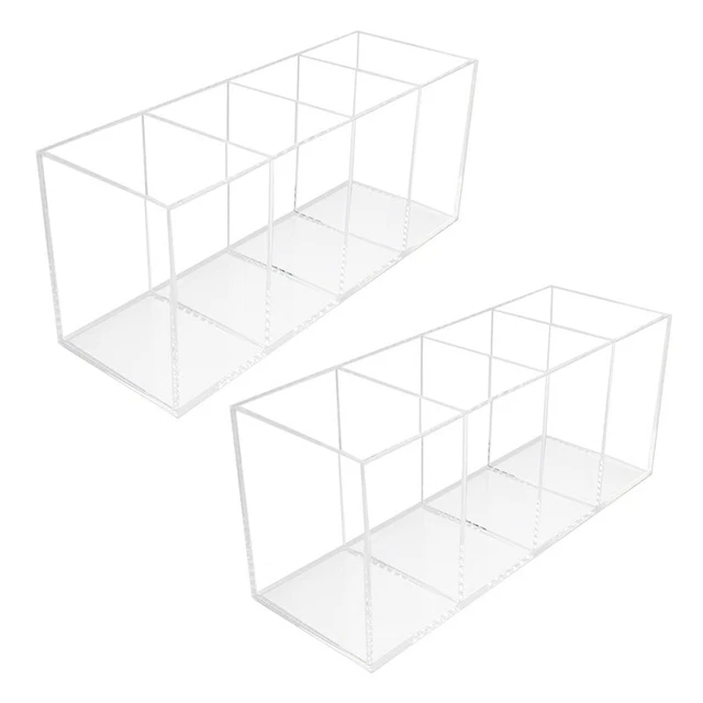 2X Organizzatore da Scrivania Nel Acrilico Trasparente Portapenne Multifunz F6Q5