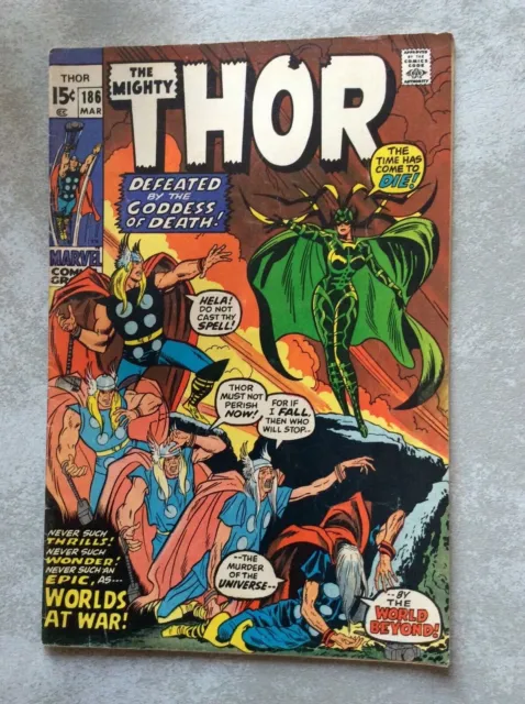 March 1971 Marvel Comics Worlds At War! with The Mighty Thor Stan Lee No. 186