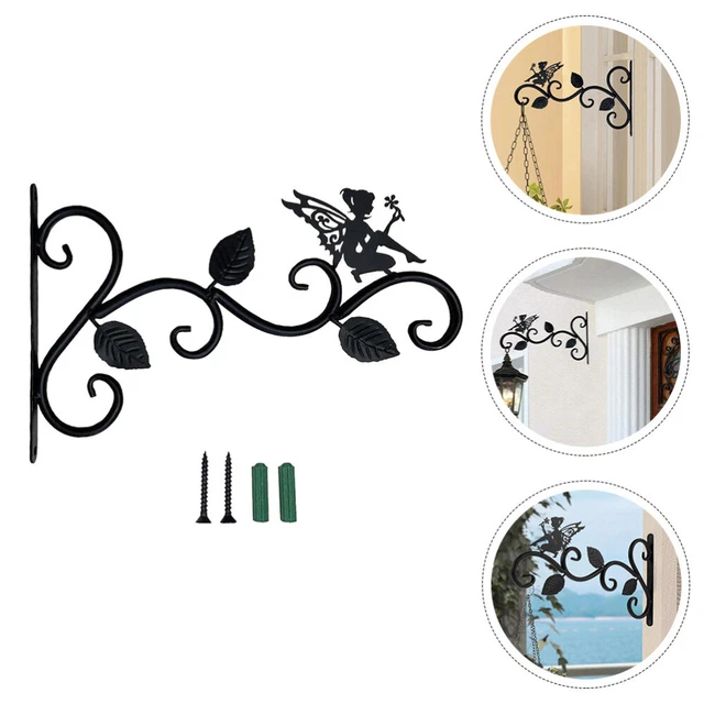 Lot De 2 Supports Muraux Pour Plantes / Jardinières - Crochets Décoratifs En Métal Noir - Pour Balcon Ou Intérieur