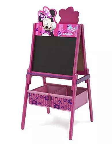 Delta Children Wooden Double-Sided Kids Easel with Storage -Ideal for Arts &