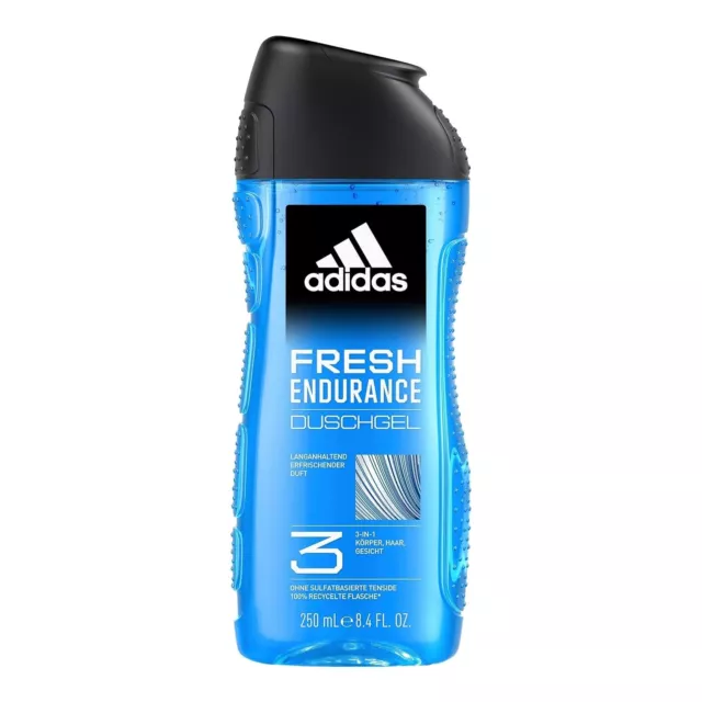 17,97/L- 6xAdidas Duschgel Men-Fresh Endurance- 3in1 (Körper,Haar,Gesicht)-250ml