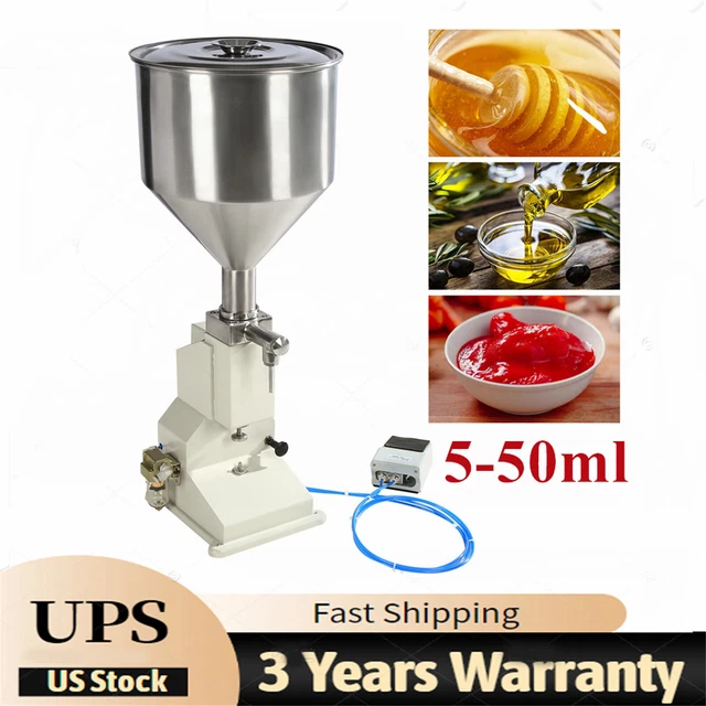 5-50ml Pneumatic Bottle Filling Machine Shampoo Cosmetic Paste Liquid Oil Filler