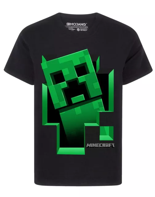 MINECRAFT T-SHIRT JUNGEN CREEPER Innerhalb Schwarzer Kurzarm-Gamer-Top