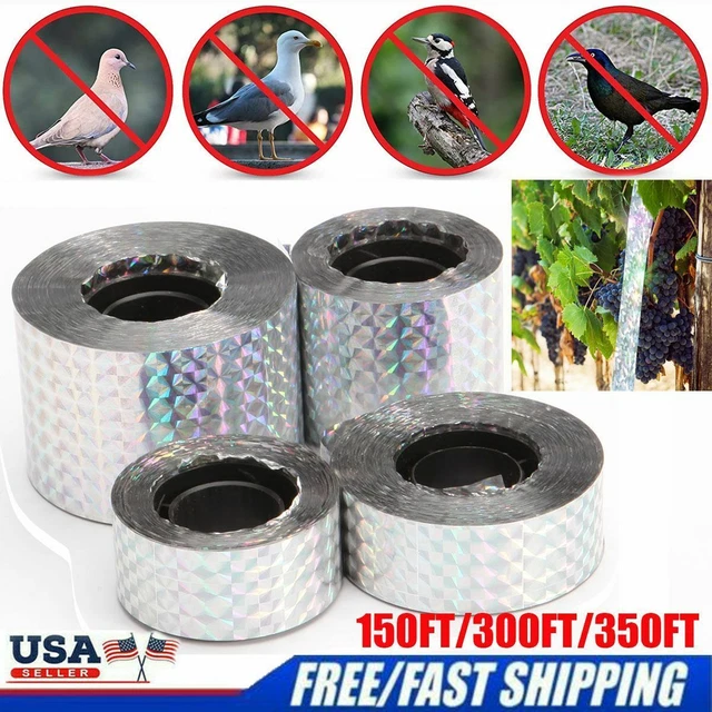 US BIRD REFLECTIVE Repellent Laser Tape Garden Doubleside Deterrent