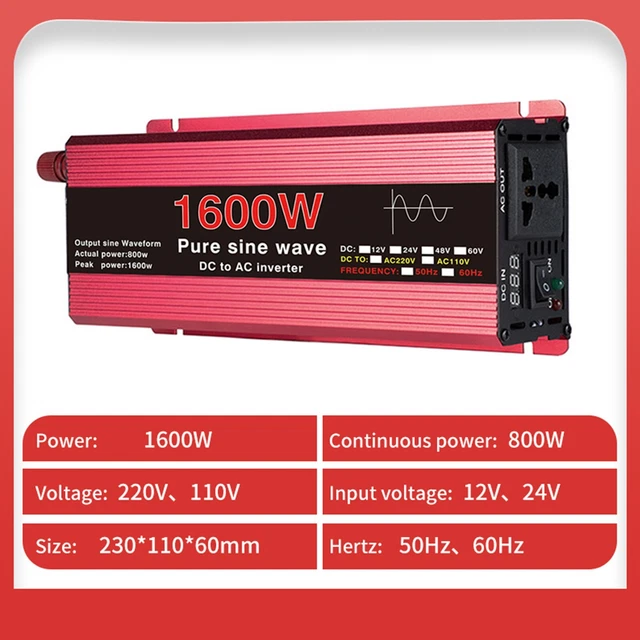 Inverter A Onda Sinusoidale Pura Eco Worthy Da 12 V A 120 V 2000 - Foto 6