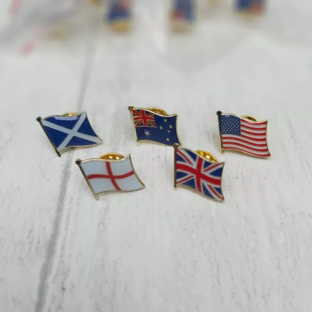 FLAG LAPEL PIN BADGE - Union Jack UK England Scotland USA Australia FREE POSTAGE