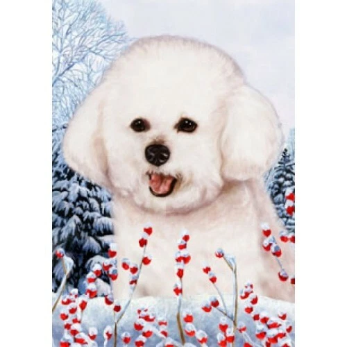 Winter House Flag - Bichon Frise 15037