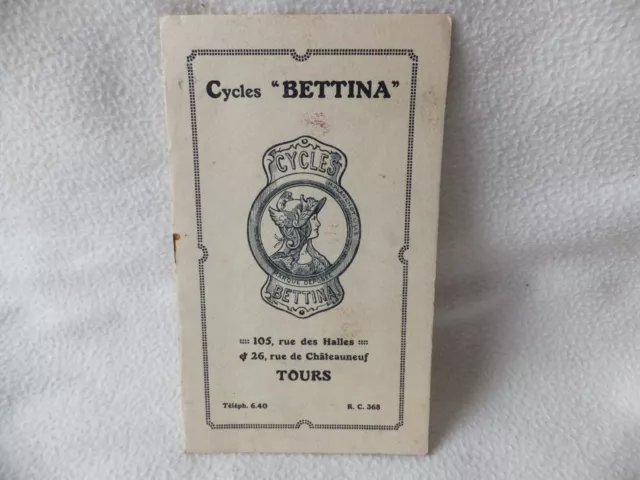 Prospekt ,Katalog, Frankreich Bettina Fahrräder um 1927 ?