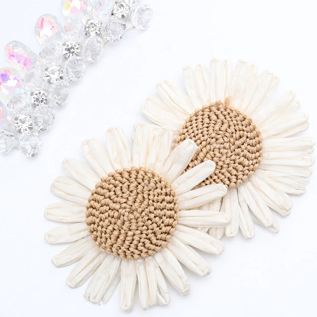 2PCS Weaving Sunflower Decor Accessory Handmade DIY Shoe Flowers Creative Girl