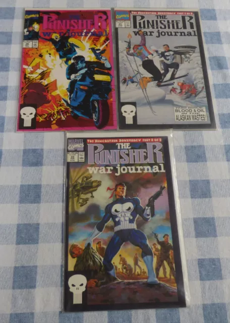 Lot Of 3 Marvel Comics The Punisher War Journal No. 30, 31, & 33 Bagged Boarded