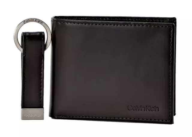 Calvin Klein Men's RFID Blocking Leather Bifold Wallet with Key Fob