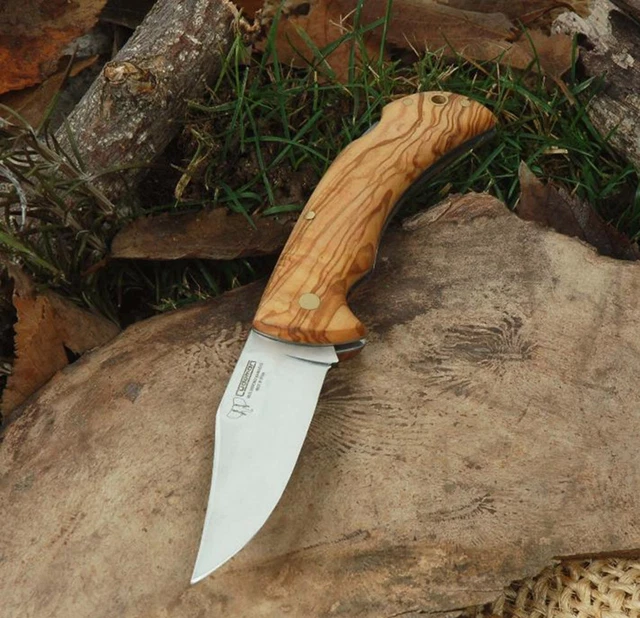 Navaja CUDEMAN 326-L Hoja 9,5 cm Acero Mova Mango Madera de Olivo.Coltello Knife