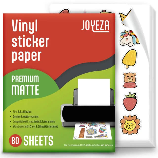 PREMIUM PRINTABLE VINYL Sticker Paper for Inkjet Printer and Laser - 50  White $48.20 - PicClick