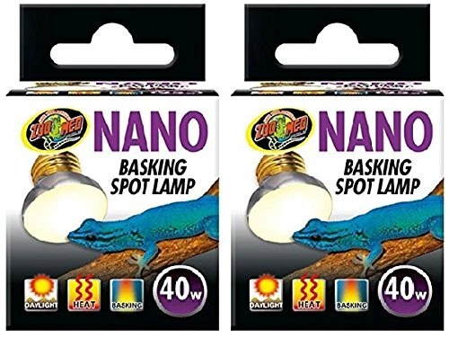 2 Pack Zoo Med Labs 40W Nano Basking Spot Lamp