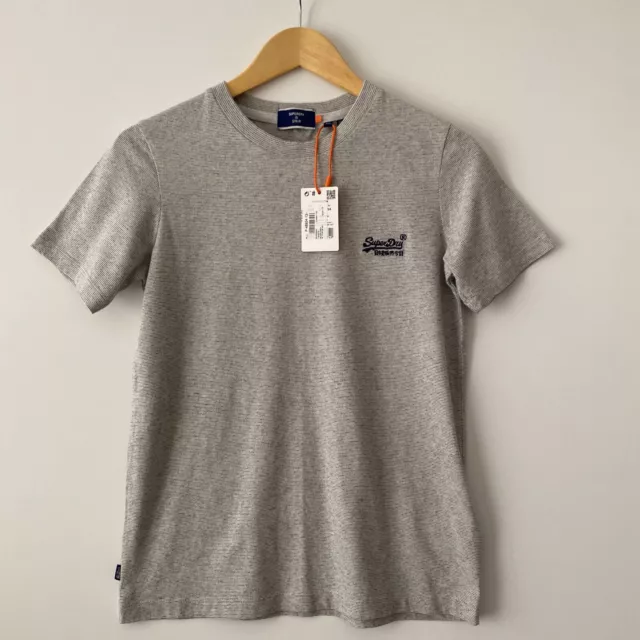 Superdry Womens Grey T-Shirt Classic Cotton Short Sleeve Ladies UK Size 6