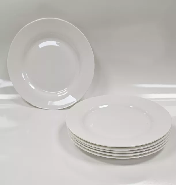 6x White Fine Bone China Side Plates 20cm or 8 inches