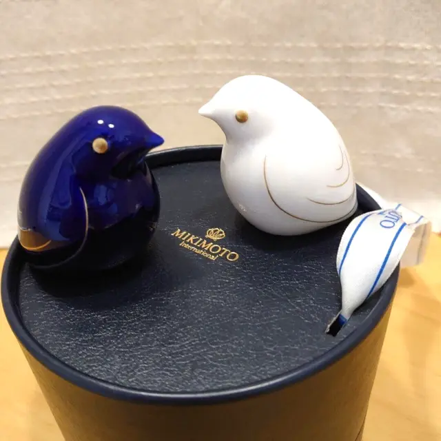 Auténticos agitadores de sal y pimienta Mikimoto Japan Juego de pájaros de...