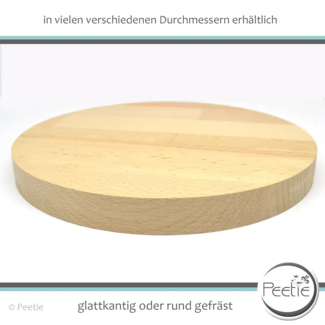 1x Holzscheibe Buche Leimholz 18 mm Holzrad rund Tischplatte Scheibe
