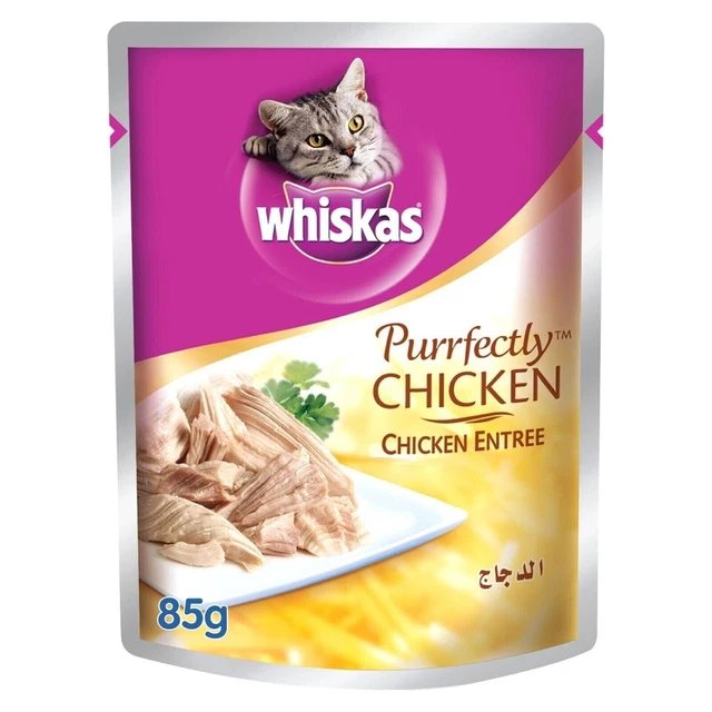 Whiskas Purrfectly Pollo Entrada Mojada Gato Comida 85 g Envío Gratuito a Todo el Mundo