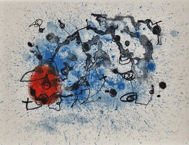 JOAN MIRÓ Lithograph w/COA. #UniqueGift 1975 Miró litógrafo. Limited Edition ART