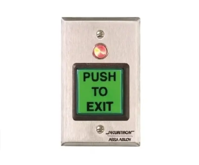 Securitron PB2 Push Button, Momentary, Single Gang, Illuminated, Red, Blue & ADA
