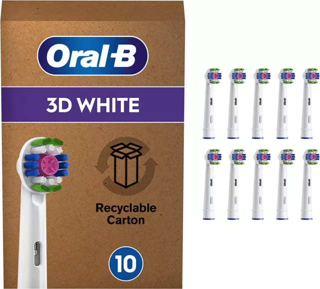 Lot 10 Brossettes Oral B 3D White Clean Maximiser Têtes brosse à dent électrique