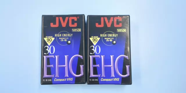 JVC EHG Compact VHS Camcorder Tape - Set of 2 - NEW - 90 minutes TC-30